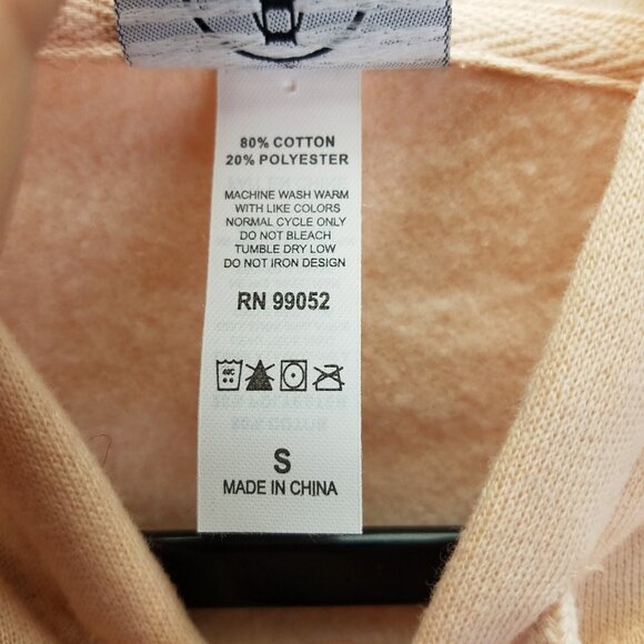 San Franpsycho Yin-Yang Crop Hoodie Women's Small Sweatshirt Blush Pink Purple - Picture 13 of 16